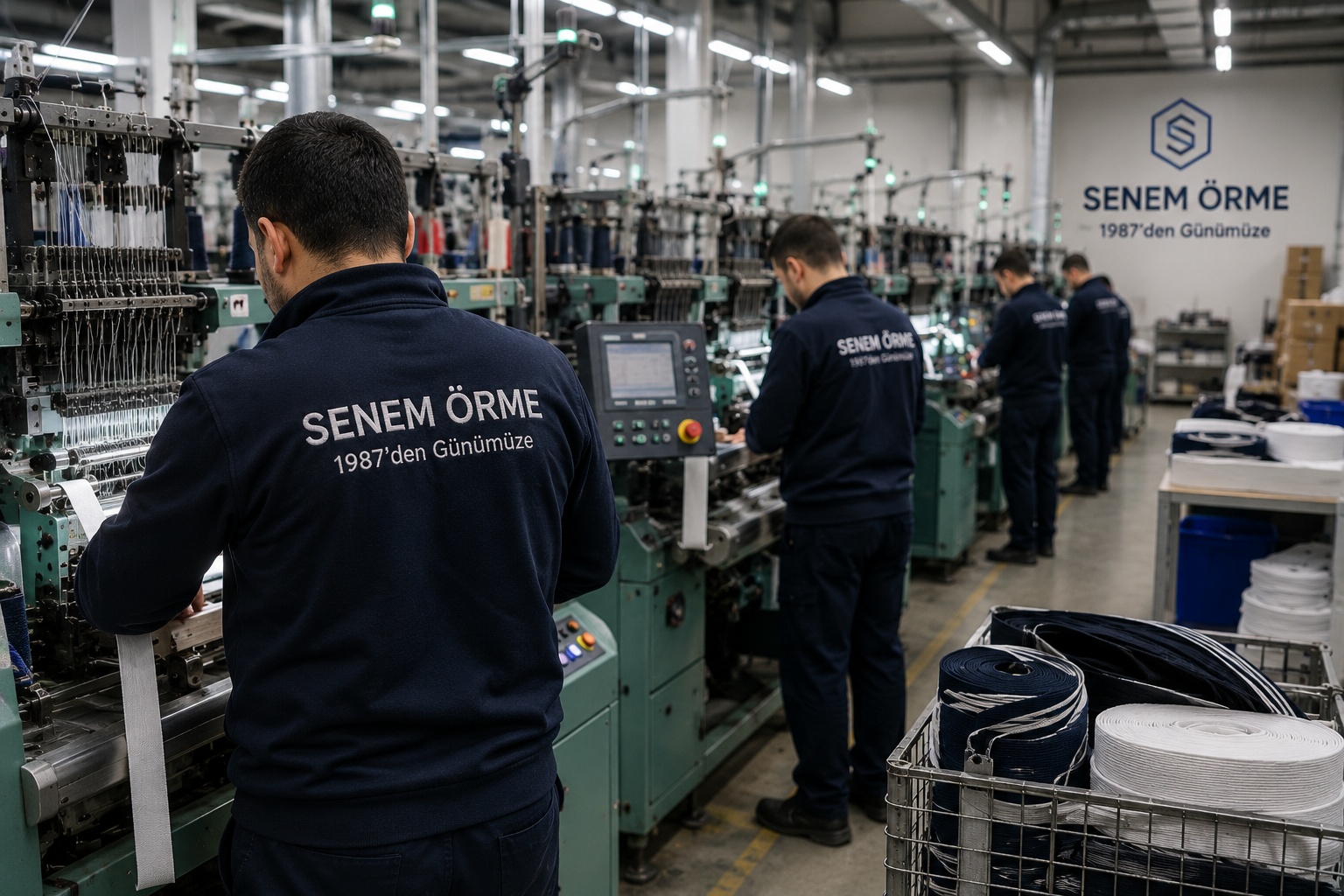 Senem Örme üretim ekibi makine başında